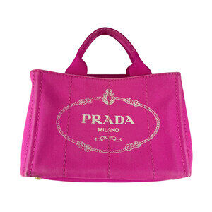 Prada Canapa Canvas Shoulder Bag Pink
